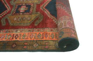 Fine Vintage Distressed Behice Burgundy/Charcoal Runner, 3'4 x 9'2