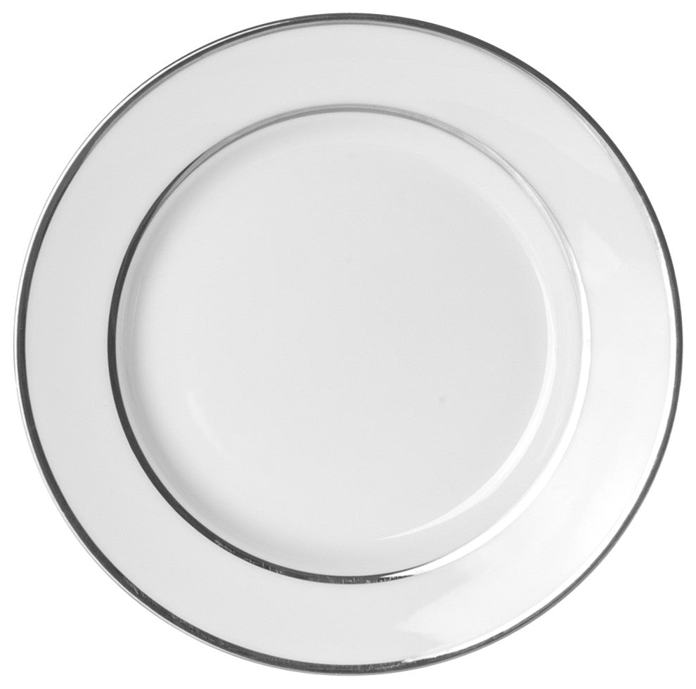 Double Line Bread and Butter Plates, Set of 6, Silver