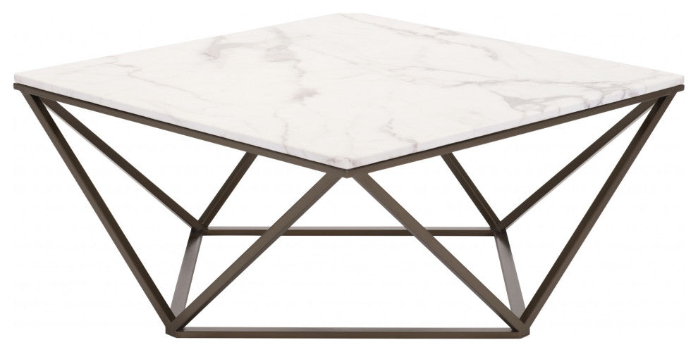 Tintern Coffee Table White and Antique Brass