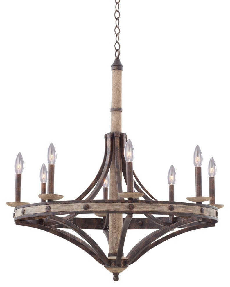 Coronado 32"x35" 8-Light Rustic Lodge Chandelier by Kalco