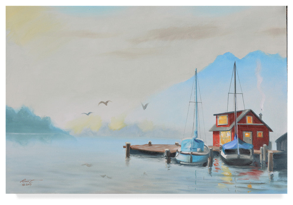D Rusty Rust ''Dock House'' Canvas Art, 47"x30"