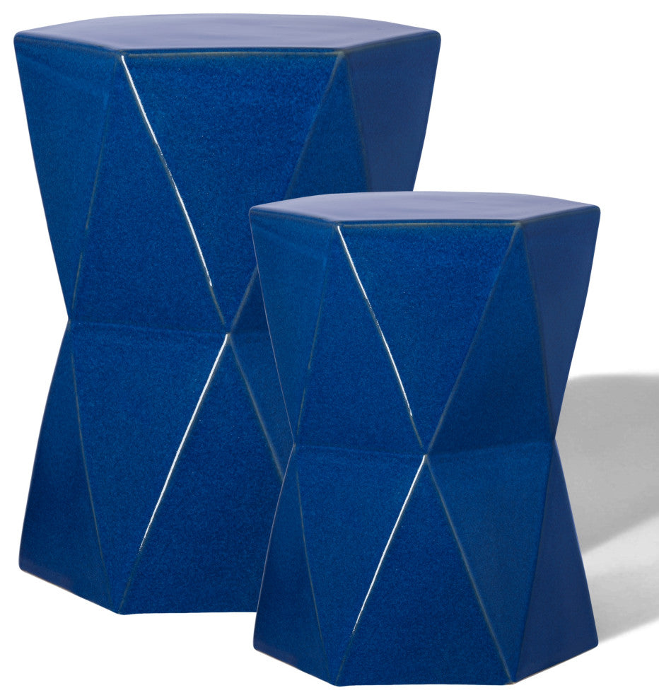 Blue Matrix Hexagon Garden Stool