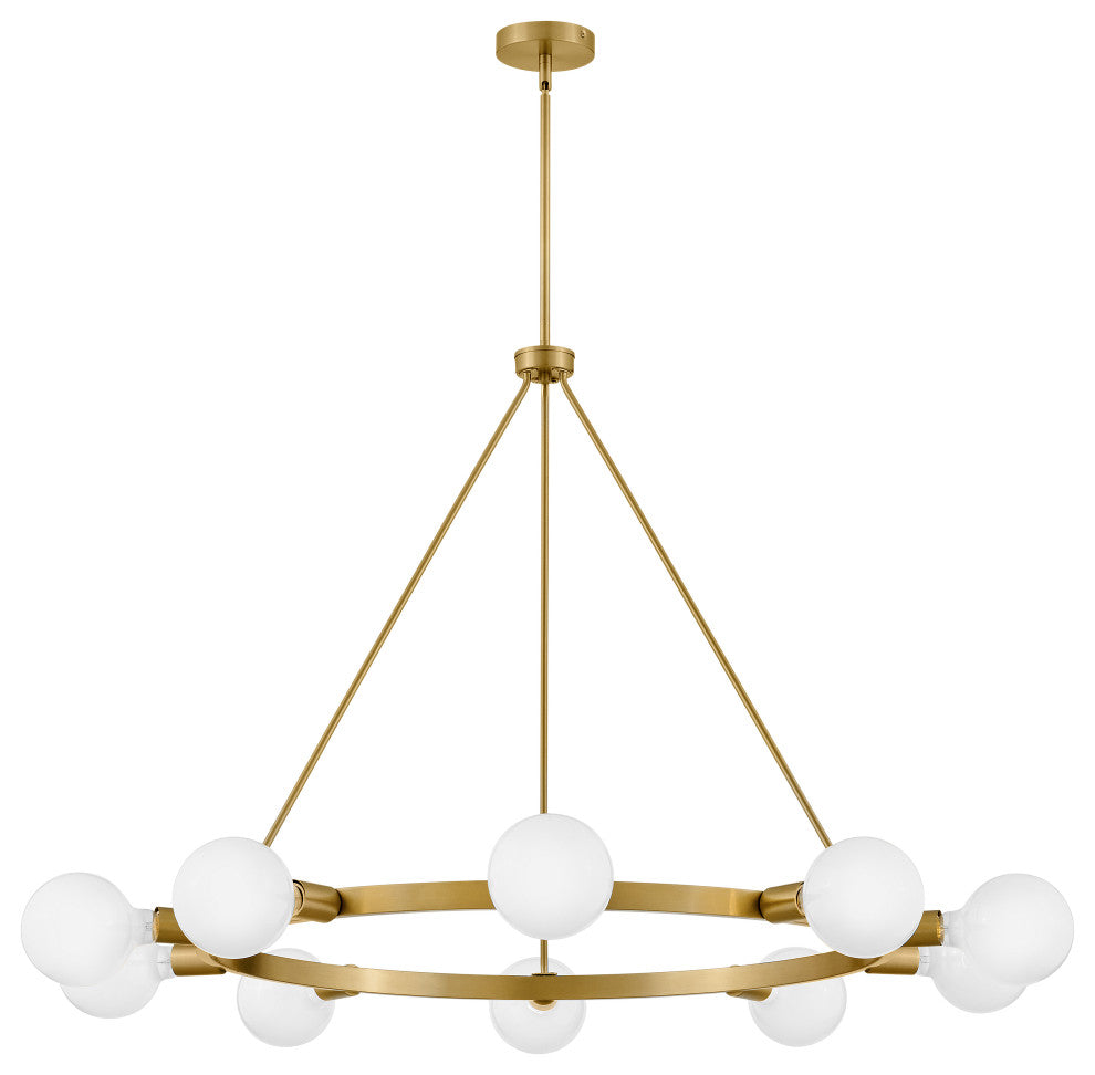 Lark Orla 24" Large Single Tier Chandelier, Lacquered Brass