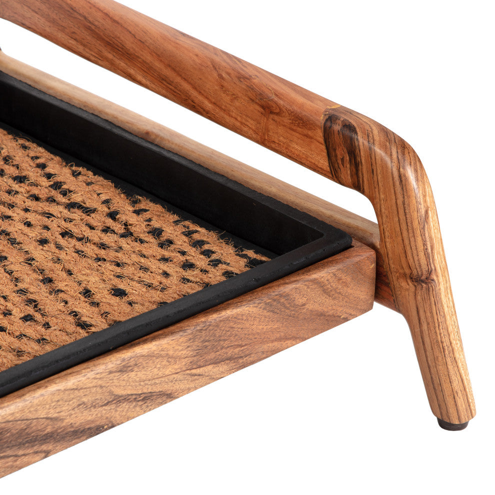 Single-Tier Natural Stand With 3-Pair Rubber Boot Tray Irish Lion