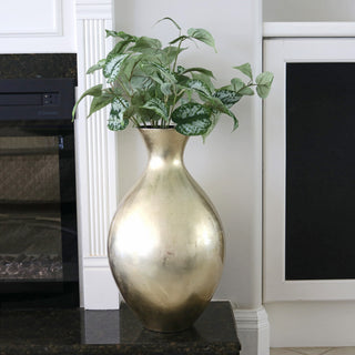 Regal Ceramic Vase Glazed Gold