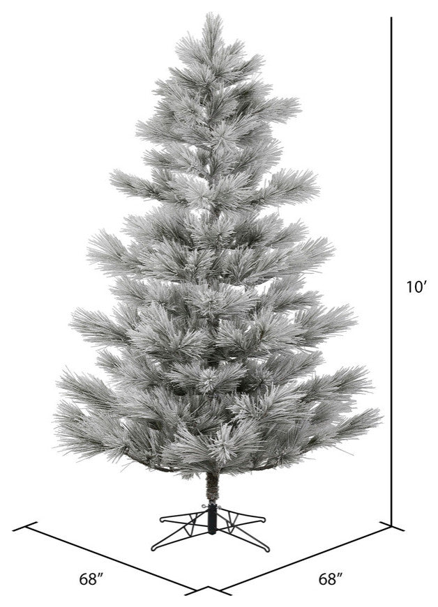 Flocked Alder Long Needle Pine Artificial Christmas Series , Unlit, 10'