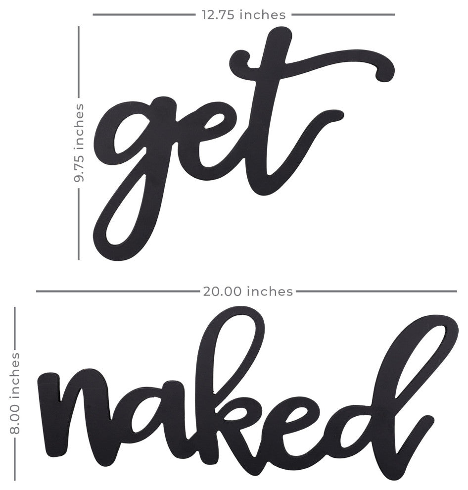 Black Metal Get Naked Wall Sign