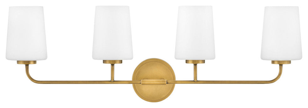 Lark Kline 33" Four-Light Bath Vanity Fixture, Heritage Brass