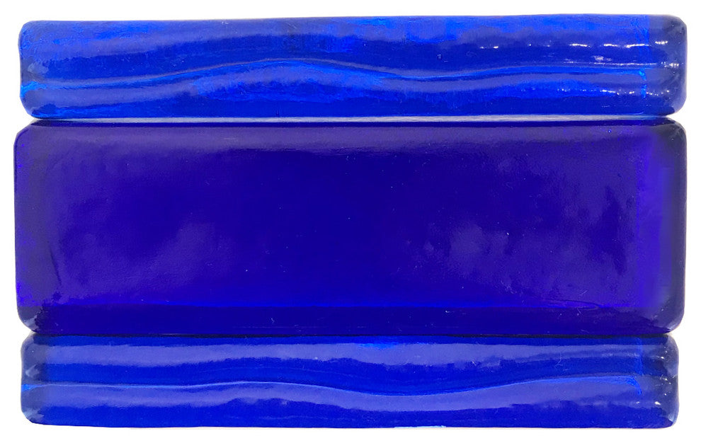 1x6 Wave Hand Poured Glass Tile, Cobalt