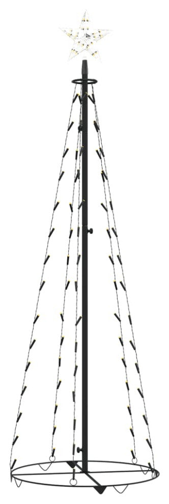 vidaXL Christmas Cone Tree Artificial Christmas Tree with LEDs Warm White