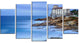 Beautiful Italian Seashore View, Seascape Canvas Art Print, 60"x32", 5 Panels