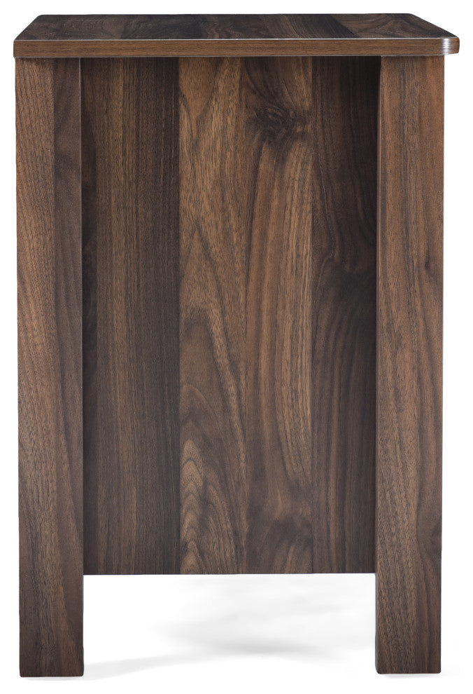 Titeca Contemporary 2 Drawer Nightstand, Medium Brown