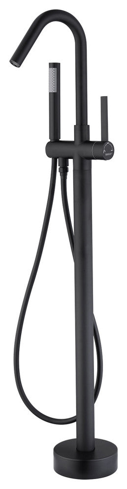 Single Handle Floor Mounted Tub Faucet, Matte Black