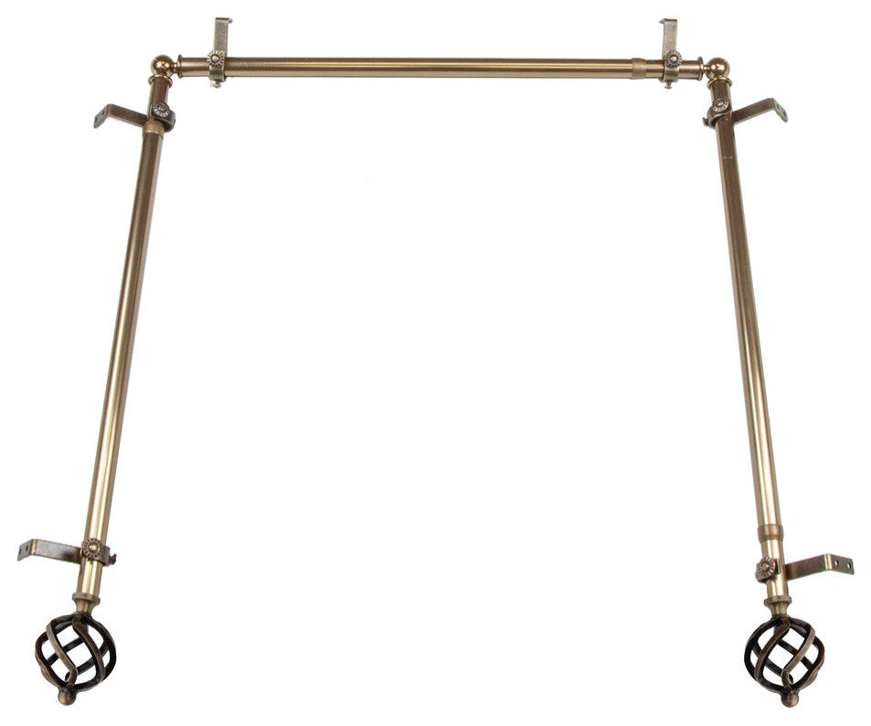 Walter Multi Angle Ceiling Rod 120-170 inch, Antique Brass, Three Sided