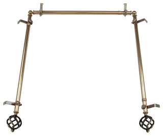 Walter Multi Angle Ceiling Rod 120-170 inch, Antique Brass, Three Sided
