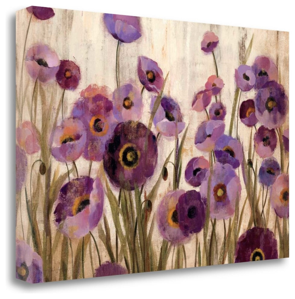 "Pink And Purple Flowers" By Silvia Vassileva, Giclee on Gallery Wrap Canvas