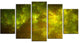 Clear Golden Starry Fractal Sky, Abstract Canvas Art Print, 60"x32", 5 Panels