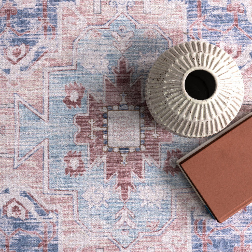 Nuloom Madilyn Medallion Washable Rug, Rust 4' x 6'