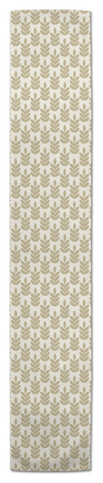 Gold Leaf Pattern 16x90 Cotton Twill Runner