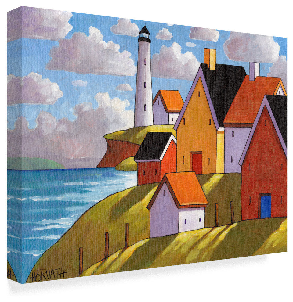 Cathy Horvath-Buchanan 'Lighthouse Cottage Hillside View' Canvas Art
