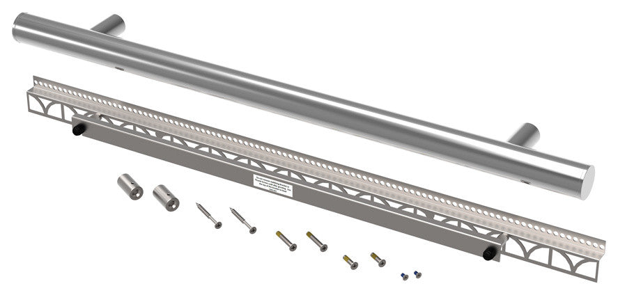 TileWare Victoria Series Straight Grab Bar, Contemporary, Polished Chrome, 18"