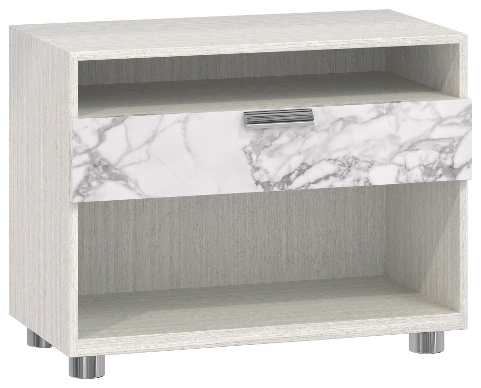 Bernhardt Stratum Nightstand With 1 Arabescato Drawer
