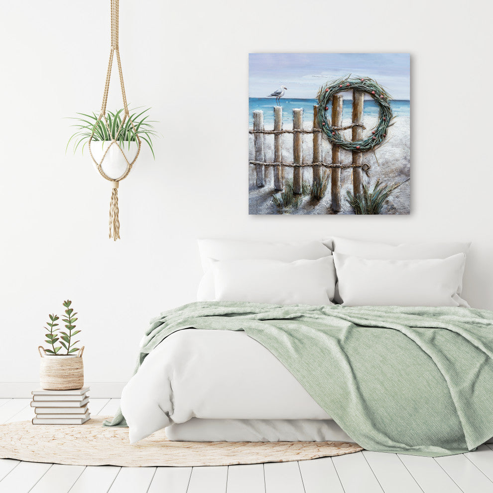 "Holiday Wreaths" Hand Painted Canvas Art, 40"x40"