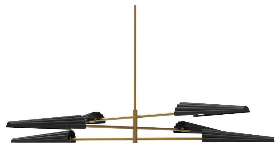 Cassie Contemporary 6 Light Aged Brass Matte Black Metal Chandelier