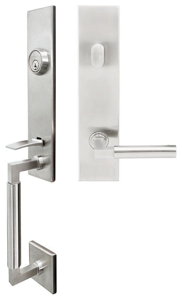 Aurora Lever, Tubular Dummy Handleset, Right Hand, Satin Stainless Steel