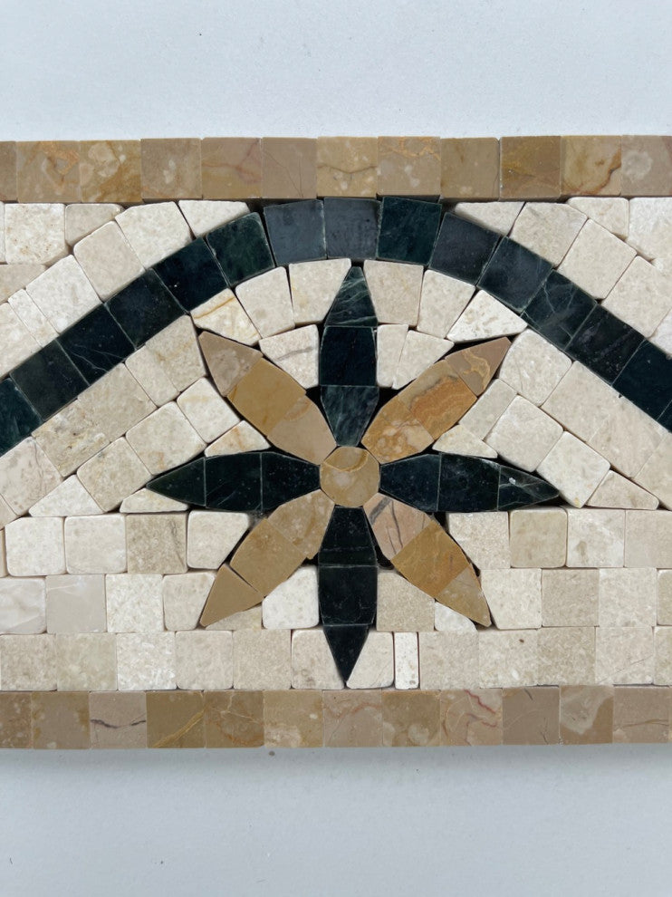 Marble Mosaic Border Listello Tile Wishingstar Gold 4x12 Polished, 1 piece