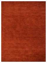 Hand Knotted Loom Wool Area Rug Solid Light Red, [Rectangle] 4'6''x6'6''