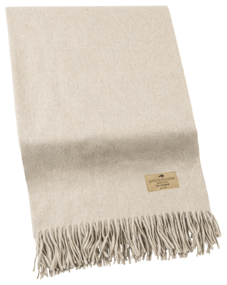 Luxe Italian Cashmere Throw, Sand
