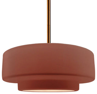 Radiance Medium Tier Pendant, Canyon Frame, Brushed Brass, LED, Rigid Stem Kit