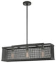 Livex Lighting Industro 3 Light Black, Brushed Nickel Accents Linear Chandelier