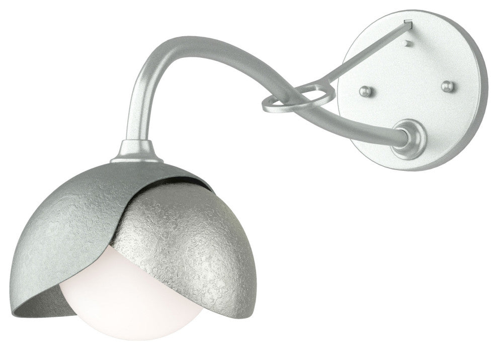 Brooklyn 1-Light  Sconce, Vintage Platinum, Sterling, Opal Glass