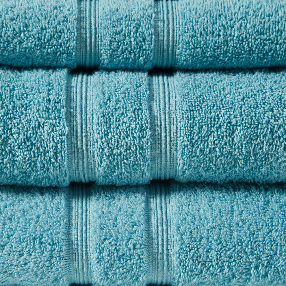 510 Design Aegean Turkish Cotton 500gsm 6-Piece Bathroom Towel Set, Blue