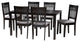 Marsala Modern Collection, Gray/Dark Brown, 7-Piece Dining Set