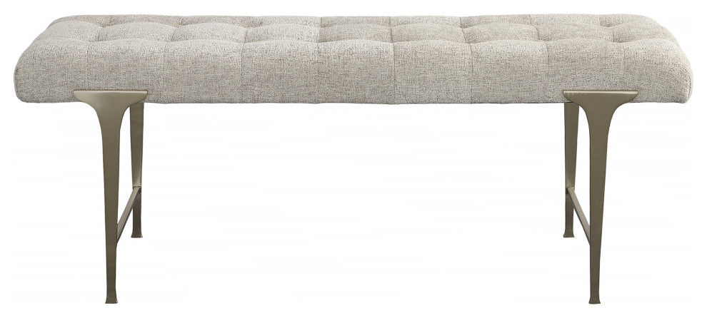 Uttermost Imperial Upholstered Gray Bench