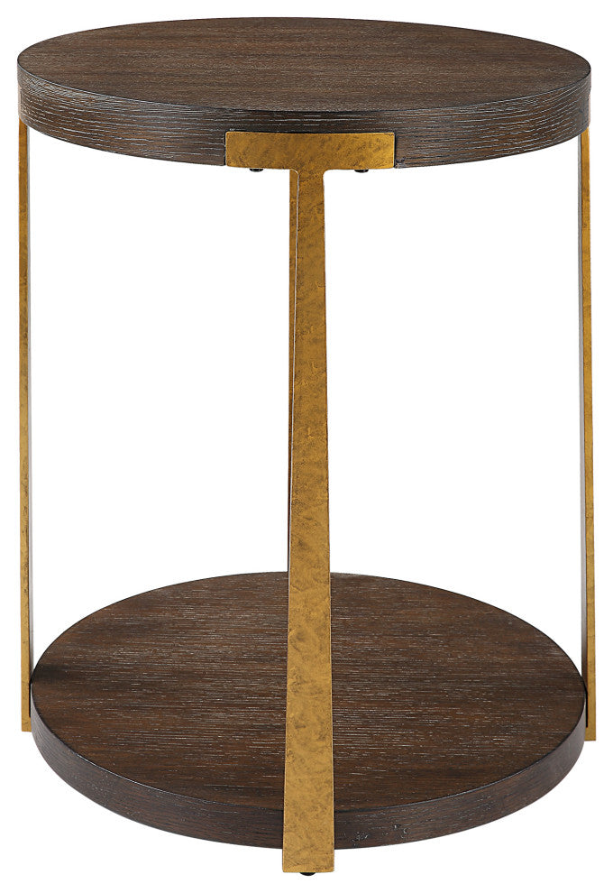 Uttermost Palisade Round Wood Side Table