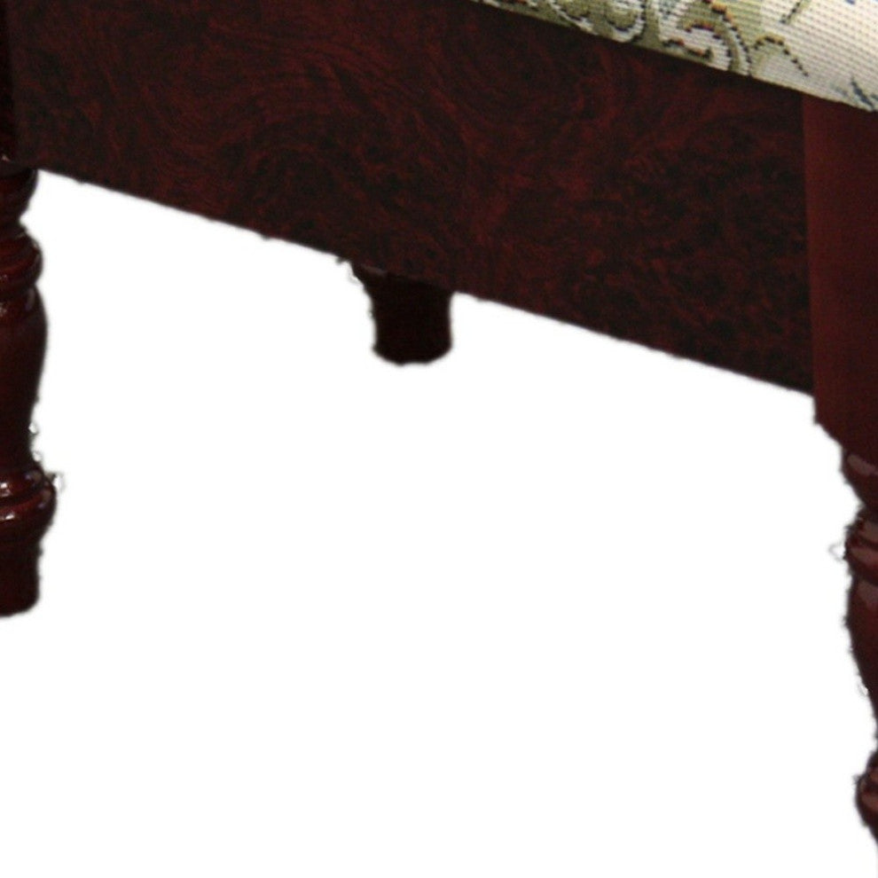 Cherry Traditional Tapesty Foot Stool With Storage