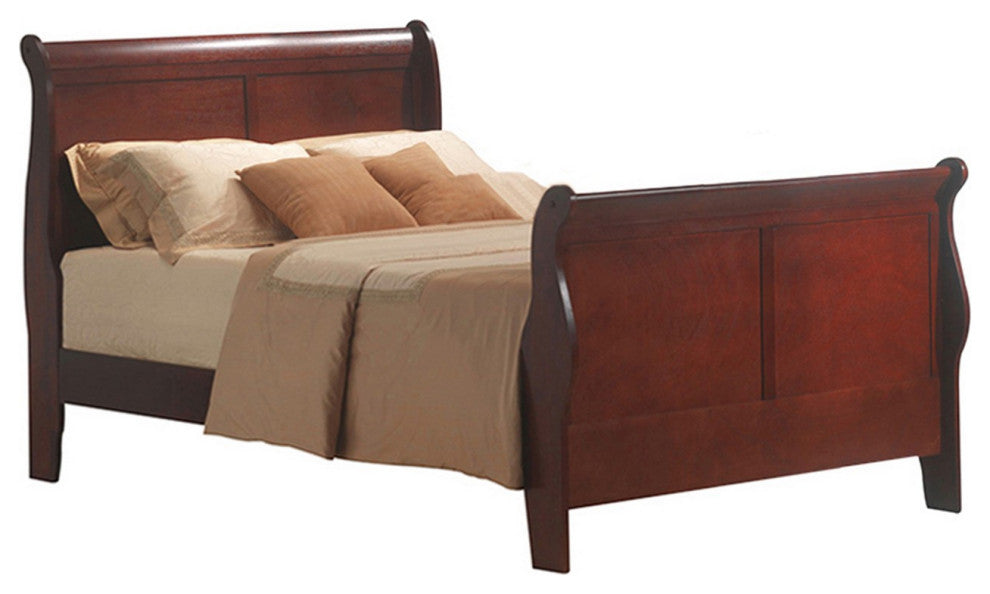 Benzara BM218624 Wooden Full Size Bed with Slat Kit, Brown