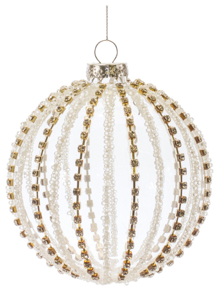 Jeweled Glass Ball Ornament, 6-Piece Set