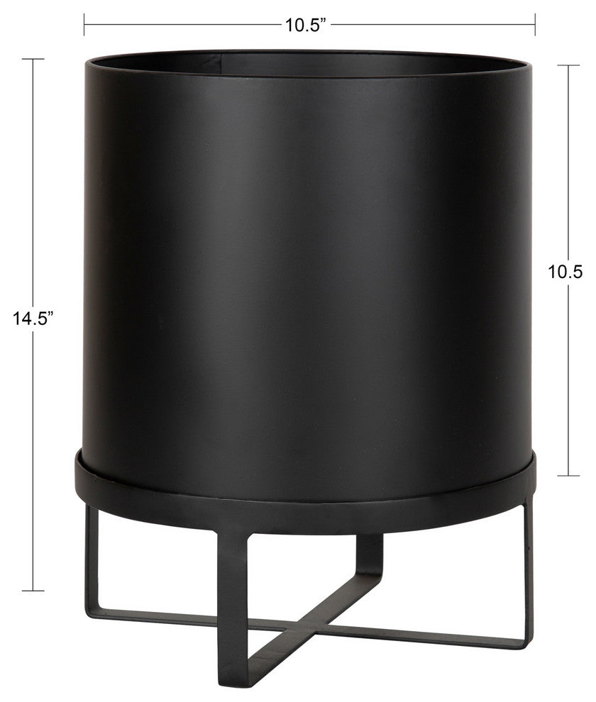 Bracey Metal Planter, Black, 11