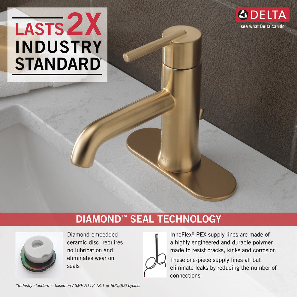 Delta Trinsic Single Handle Bathroom Faucet, Champagne Bronze, 559LF-CZMPU