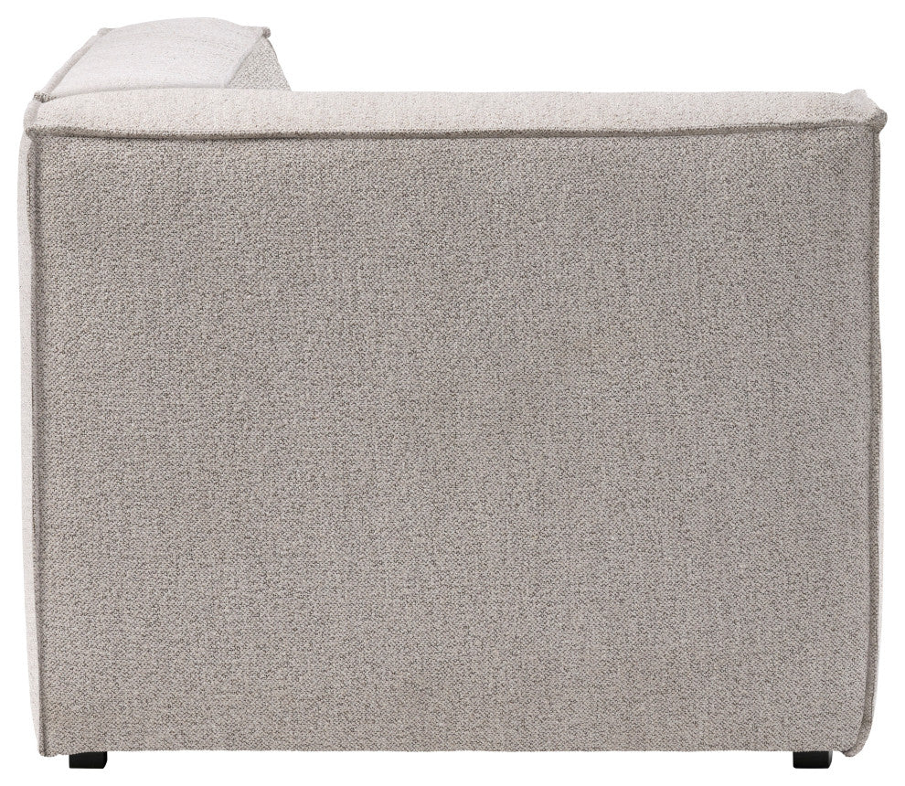 Burt Square Arm Modular End Chair, Taupe Boucle, Left End