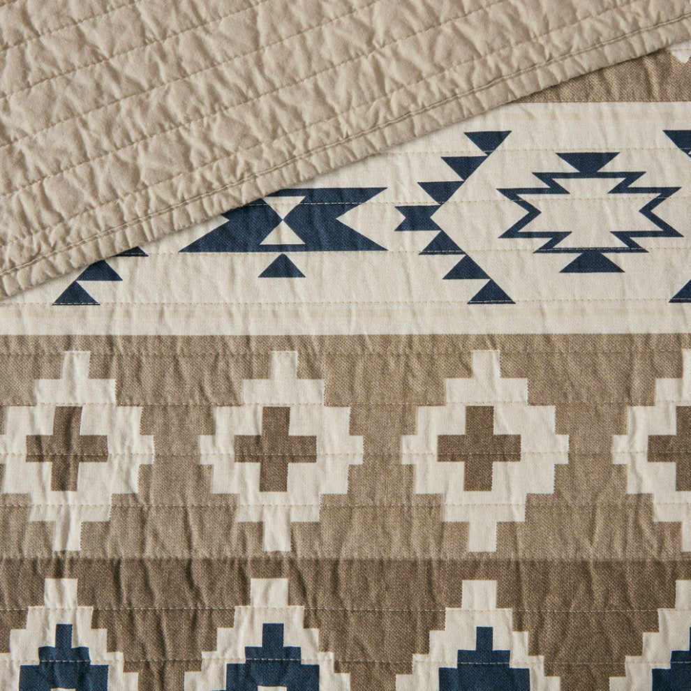 Woolrich Montana Printed Cotton Oversized Quilt Mini Set, Tan