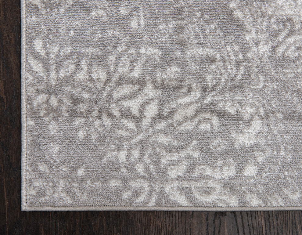 Unique Loom Light Gray Grand Sofia 2' 0 x 6' 7 Runner Rug