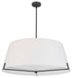 Preston Contemporary 4 Light White Matte Black Fabric Pendant