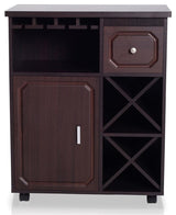 Furniture of America Odette Wood Wine Rack Kitchen Cart in Espresso