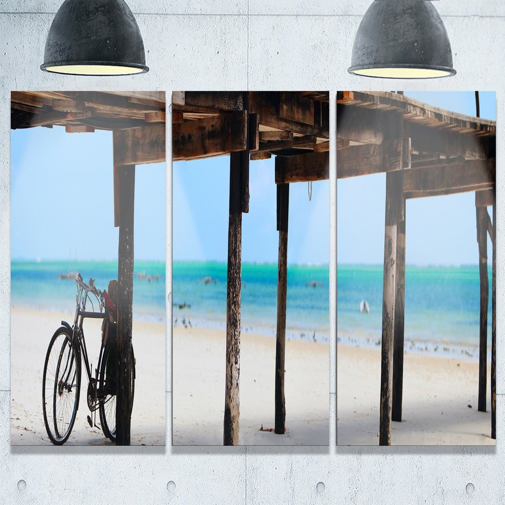 "White Sand Beach in Zanzibar Island" Metal Wall Art, 3 Panels, 36"x28"